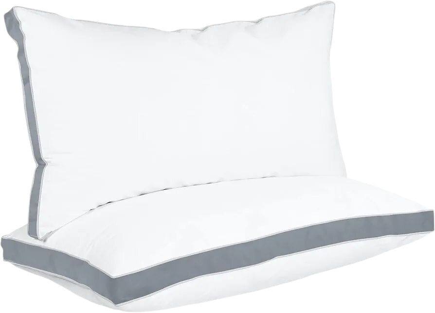 Set de 12 perne Hotel Luxury dreptunghiulare 50x70cm cu puf siliconizat, gri - imagine 2