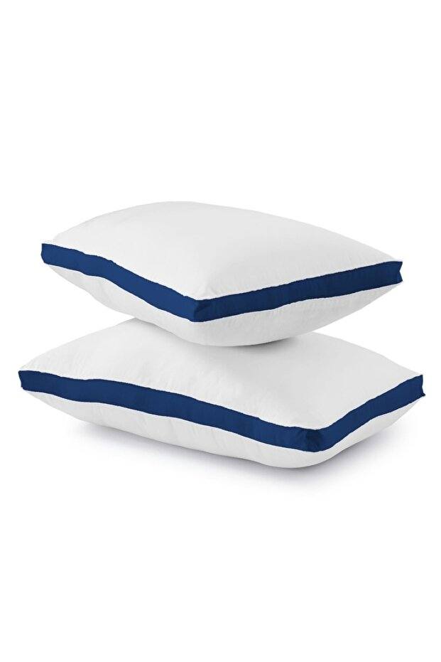 Set de 12 perne Hotel Luxury dreptunghiulare 50x70cm cu puf siliconizat, albastru - imagine 5