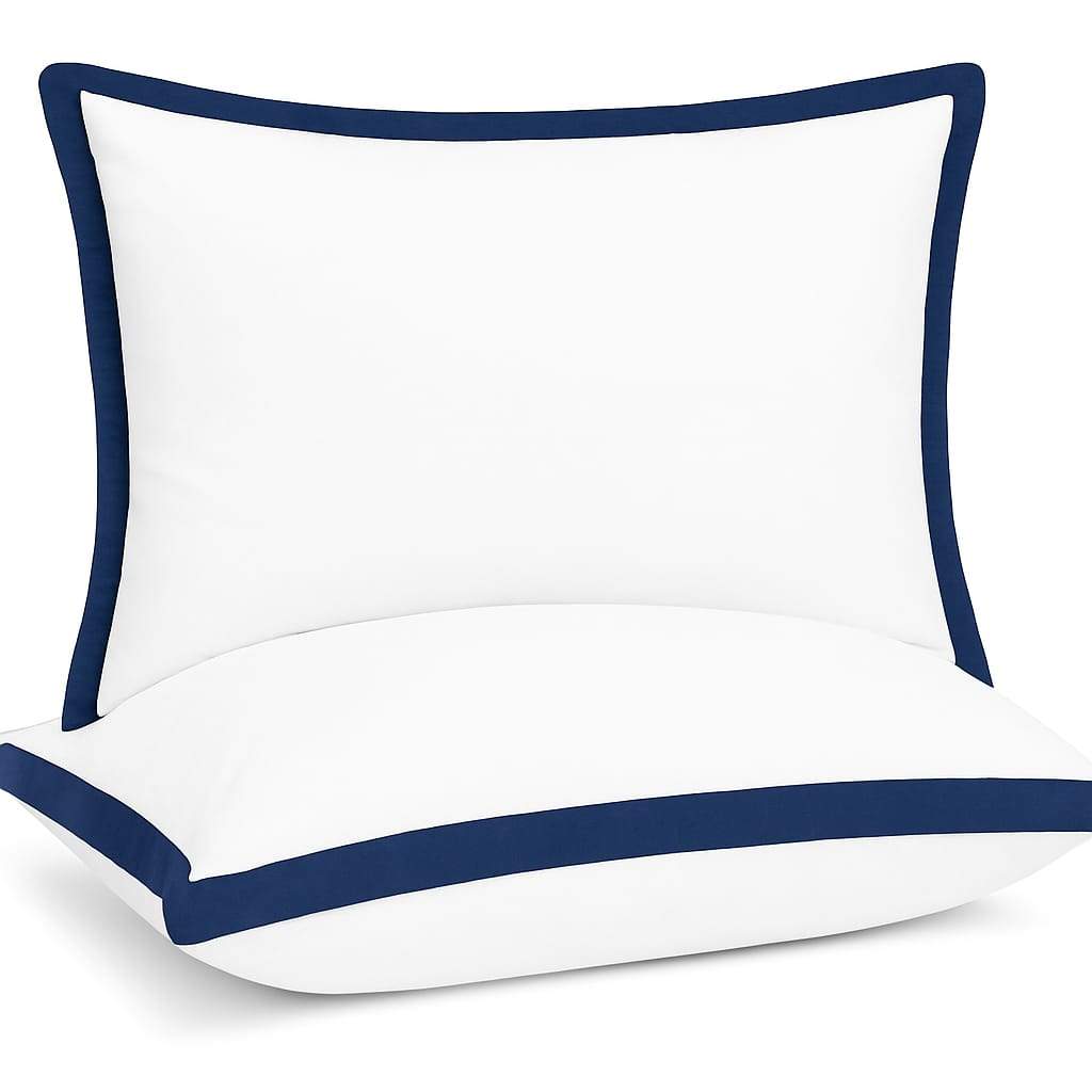 Set de 12 perne Hotel Luxury dreptunghiulare 50x70cm cu puf siliconizat, albastru - imagine 7