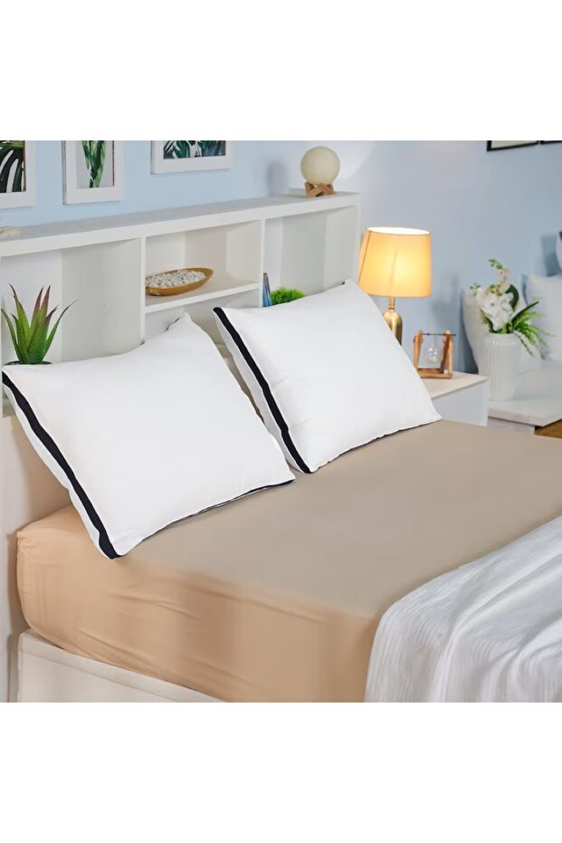 Set de 12 perne Hotel Luxury dreptunghiulare 50x70cm cu puf siliconizat, albastru - imagine 8