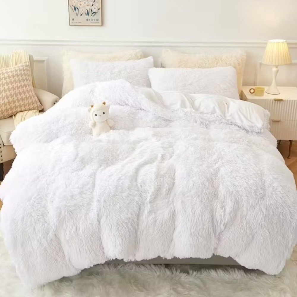Lenjerie pat super pufoasa COCOLINO Fluffy 4 piese alb – imagine 2