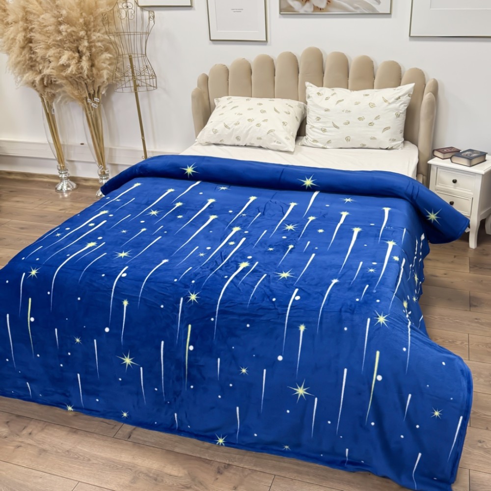 Patura Super Soft Cocolino, 200x230 cm – Rasfat absolut in zilele reci, Albastru, meteoriti - view 3