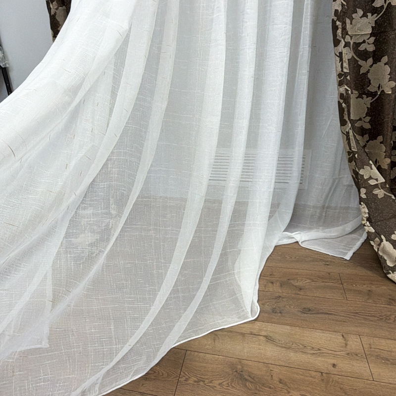 Set 2 Draperii Jacquard, Roses, 150cm latime x 270cm inaltime, Maro + Perdea 400cm latime x 270cm inaltime, tip in cu broderie Lines - imagine 11