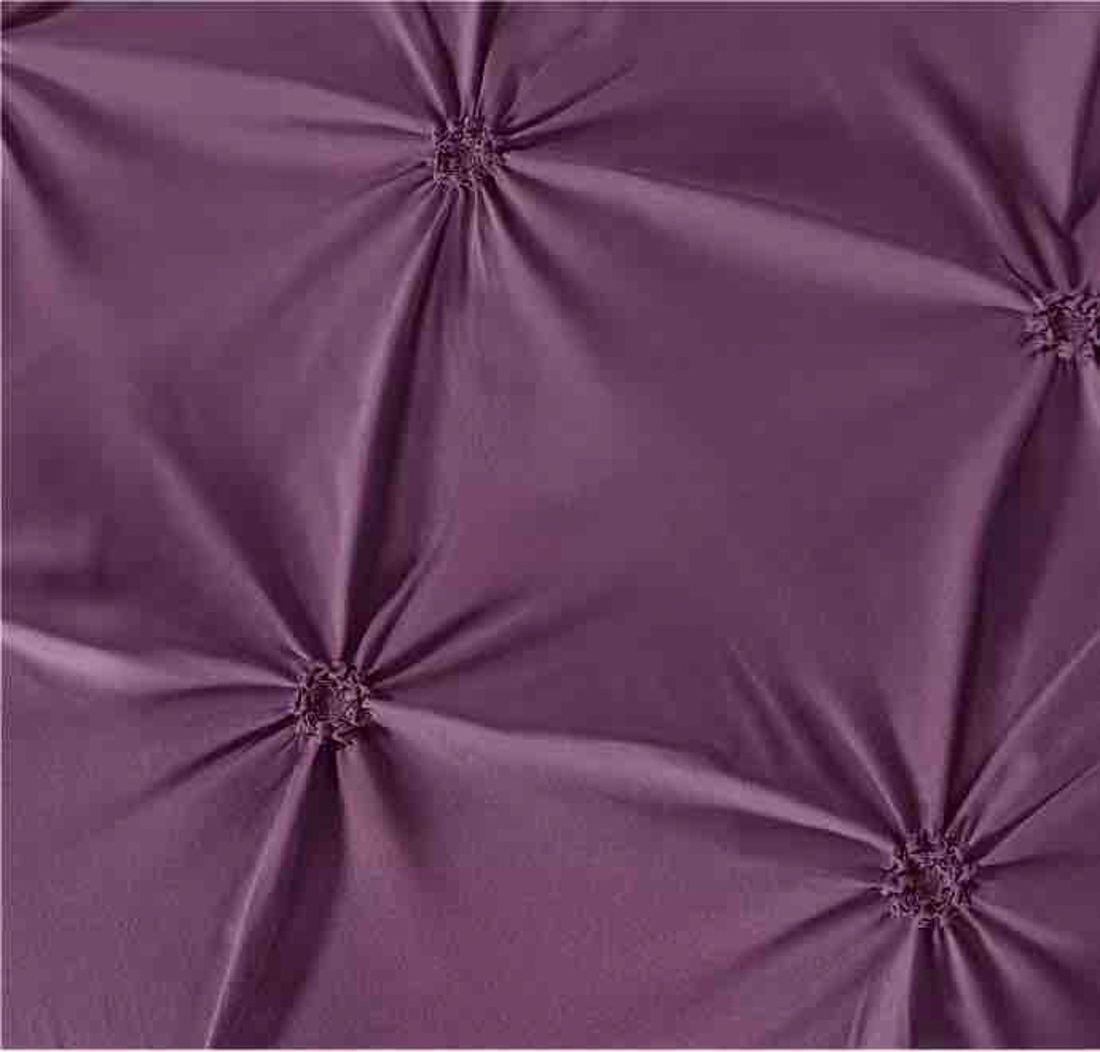 Lenjerie de Pat Premium, JOJO HOME,  Finet cu Pliuri Brodate, 6 Piese, Nesifonabila si Durabila, Mov - imagine 2