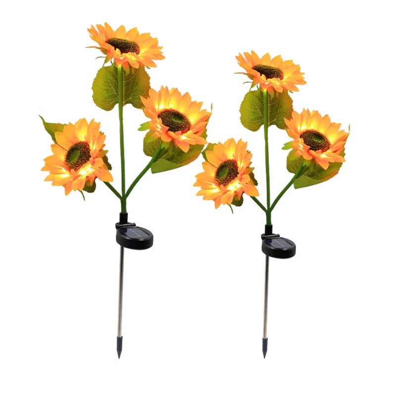 Set 2 Lampi Solare Decorative Tip Floarea-Soarelui – Iluminare LED Calda, Design Natural si Functionare Automata - imagine 4