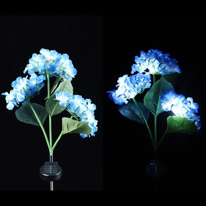 Set 2 Lampi Solare Decorative Tip Hortensie Albastra – Iluminare LED, Design Realist si Functionare Automata - imagine 5
