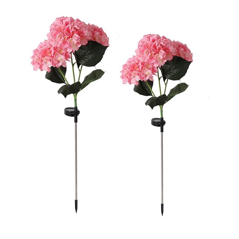 Set 2 Lampi Solare Decorative Tip Hortensie Roz – Iluminare LED, Design Realist si Functionare Automata - imagine 2