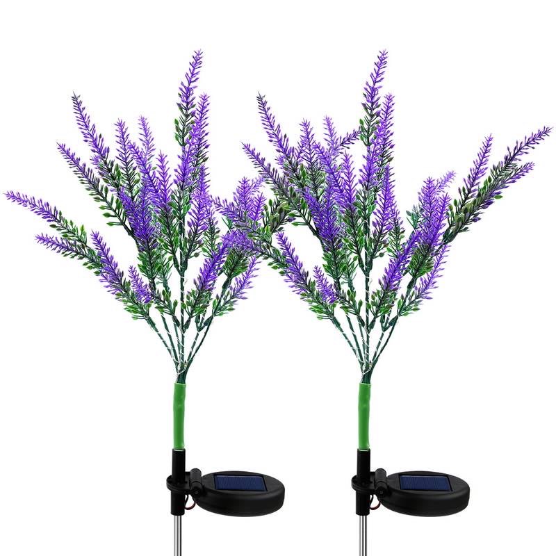 Set 2 Lampi Solare Decorative Tip Lavanda – Iluminare LED, Design Natural si Functionare Automata - imagine 4