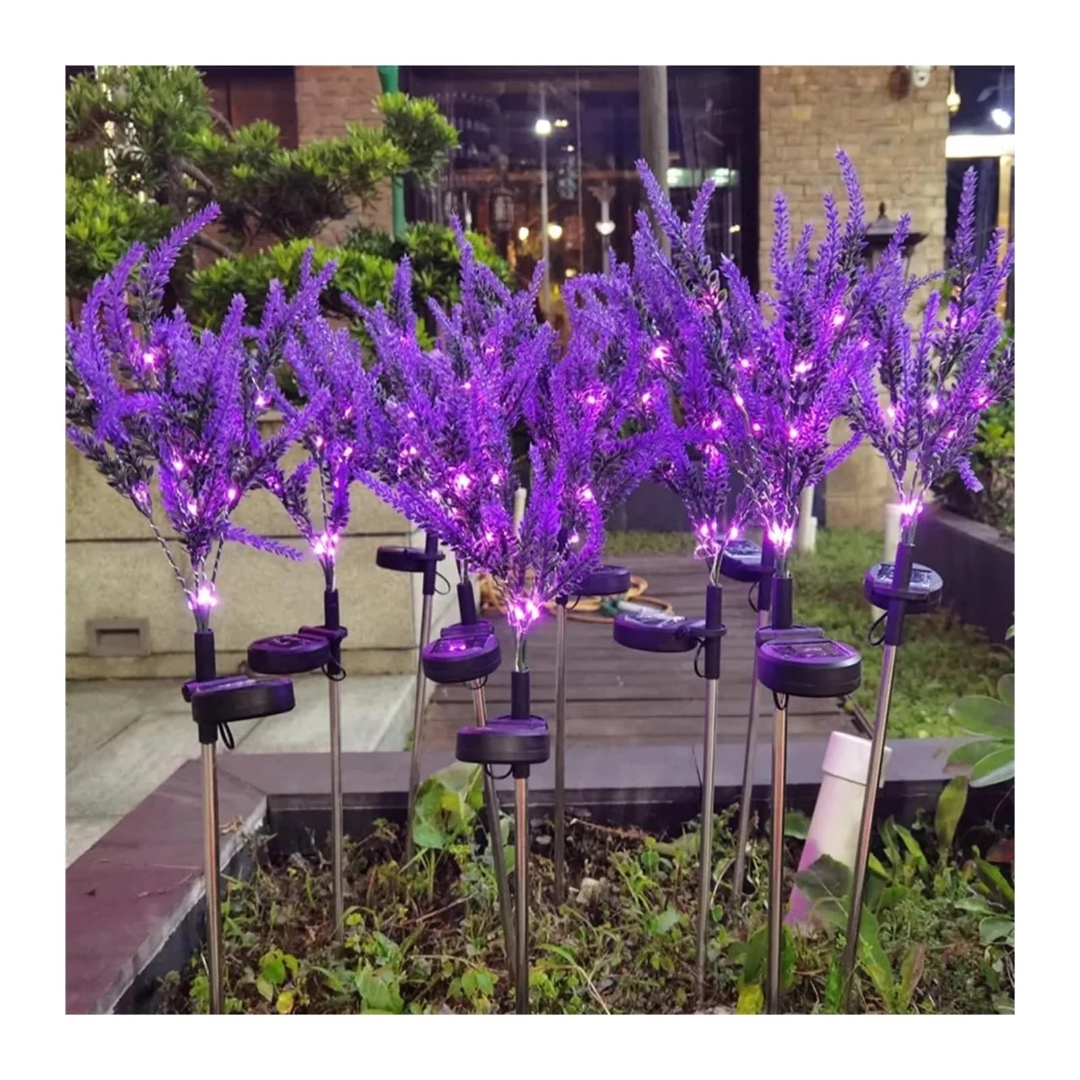 Set 2 Lampi Solare Decorative Tip Lavanda – Iluminare LED, Design Natural si Functionare Automata - imagine 5