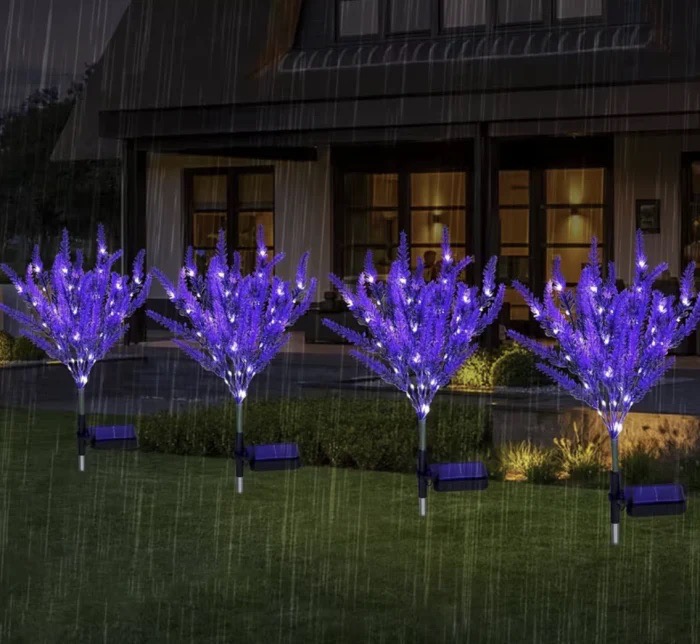 Set 2 Lampi Solare Decorative Tip Lavanda – Iluminare LED, Design Natural si Functionare Automata - imagine 6