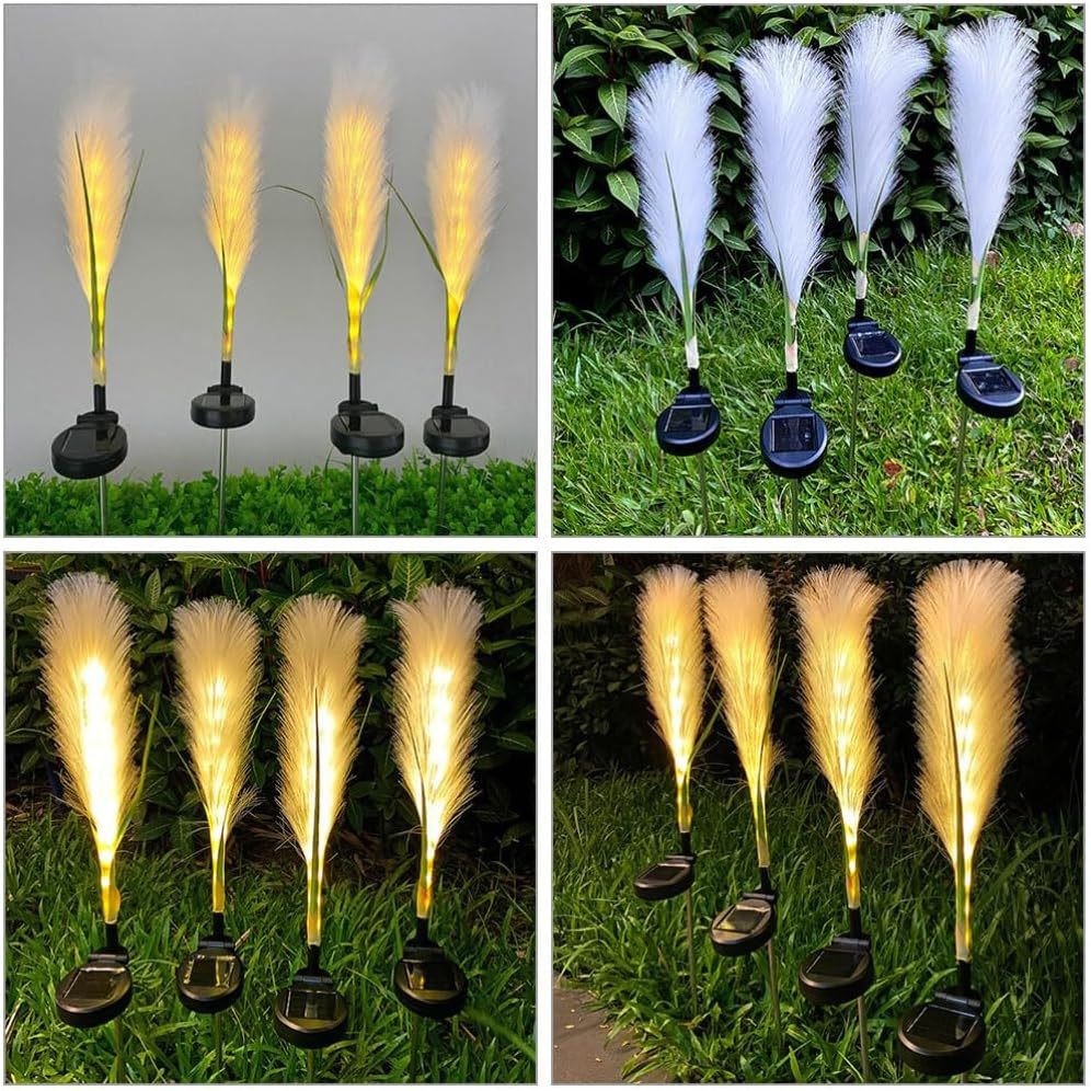 Set 2 Lampi Solare Decorative Tip Iarba Pampas cu LED M374-22, 70cm, lumina calda, Design Elegant si Functionare Automata - imagine 2