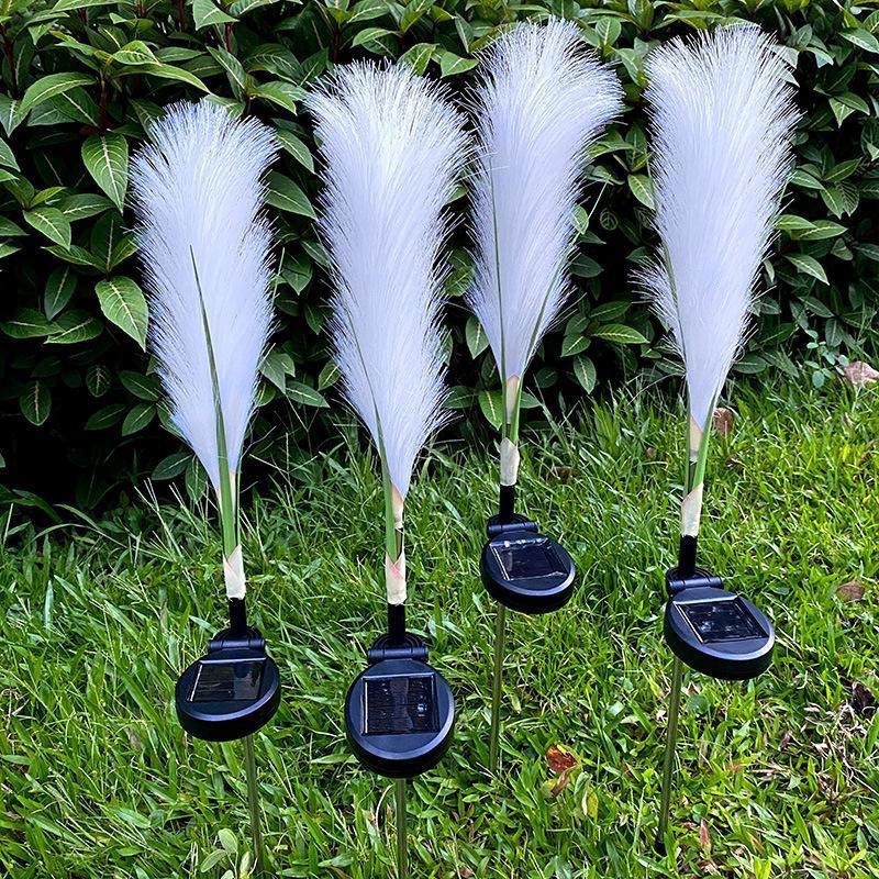 Set 2 Lampi Solare Decorative Tip Iarba Pampas cu LED M374-22, 70cm, lumina calda, Design Elegant si Functionare Automata - imagine 4