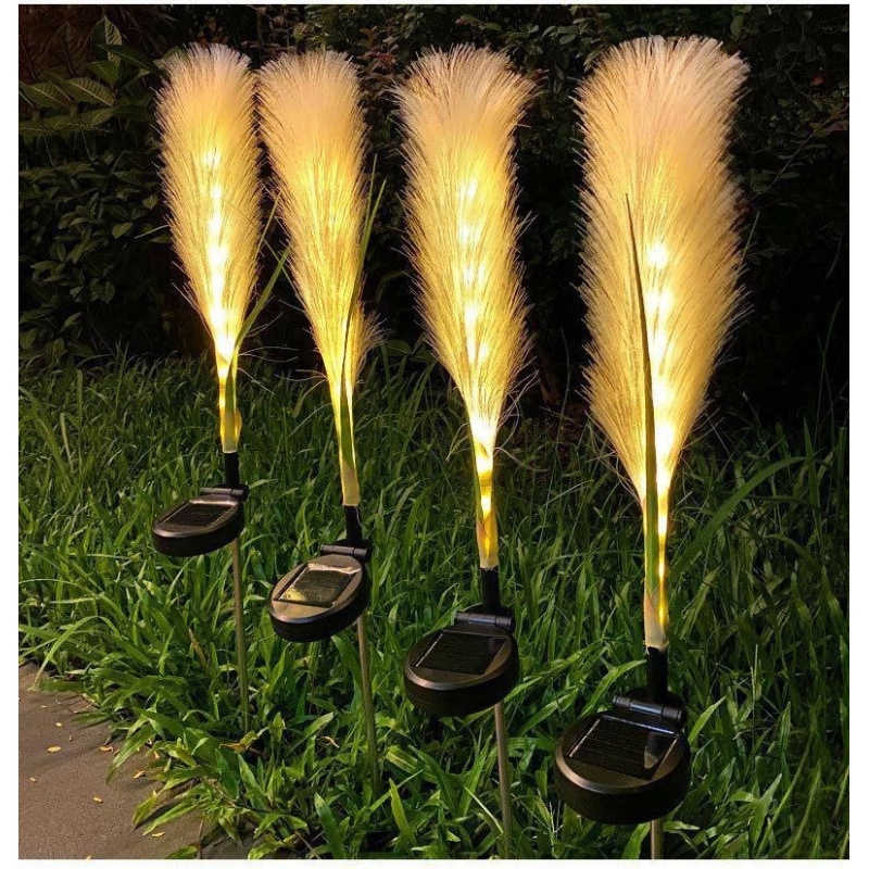 Set 2 Lampi Solare Decorative Tip Iarba Pampas cu LED M374-22, 70cm, lumina calda, Design Elegant si Functionare Automata - imagine 7