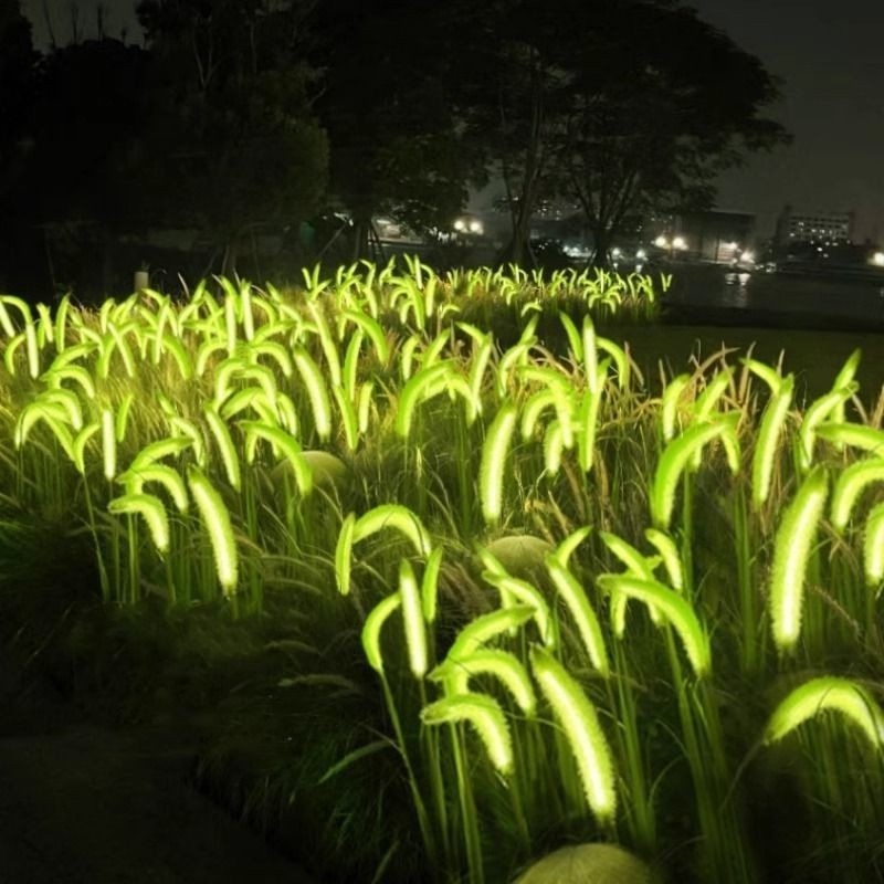 Set 2 Lampi Solare Decorative Tip Iarba Verde Ornamntala  cu LED M374-23, 70cm, lumina calda, Design Elegant si Functionare Automata - imagine 6