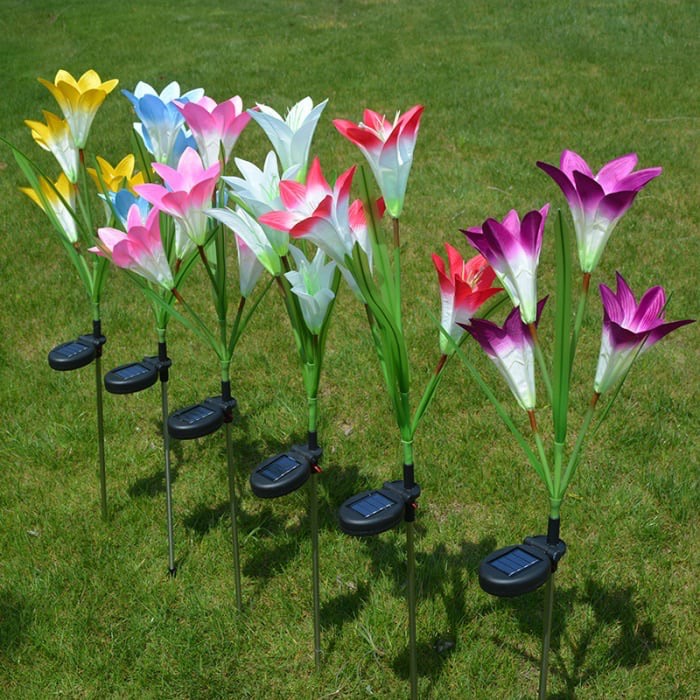 Set 2 Lampi Solare Decorative Tip Crini Rosii cu LED M374-23, 70cm, Lumina Eleganta, Design Elegant si Functionare Automata - imagine 3