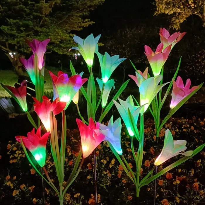 Set 2 Lampi Solare Decorative Tip Crini Mov cu LED M374-23, 70cm, Lumina Eleganta, Design Elegant si Functionare Automata - imagine 3