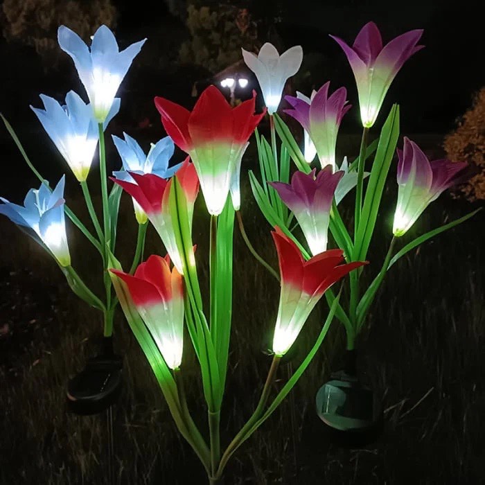 Set 2 Lampi Solare Decorative Tip Crini Mov cu LED M374-23, 70cm, Lumina Eleganta, Design Elegant si Functionare Automata - imagine 4