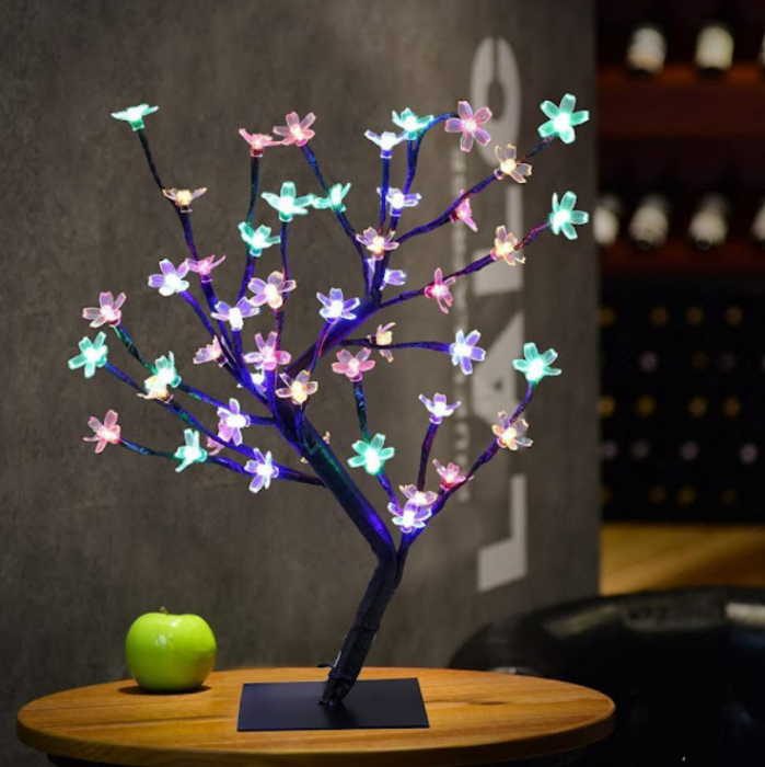 Set 2 Lampi Solare Decorative Tip Bonsai Decorativ cu LED , 60cm, Lumina Eleganta, Design Elegant si Functionare Automata - imagine 4