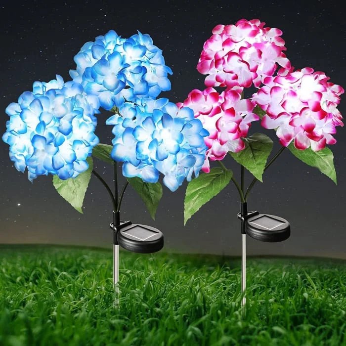 Set 2 Lampi Solare Decorative Tip Hortensie Mov – Iluminare LED, Design Realist si Functionare Automata - imagine 5