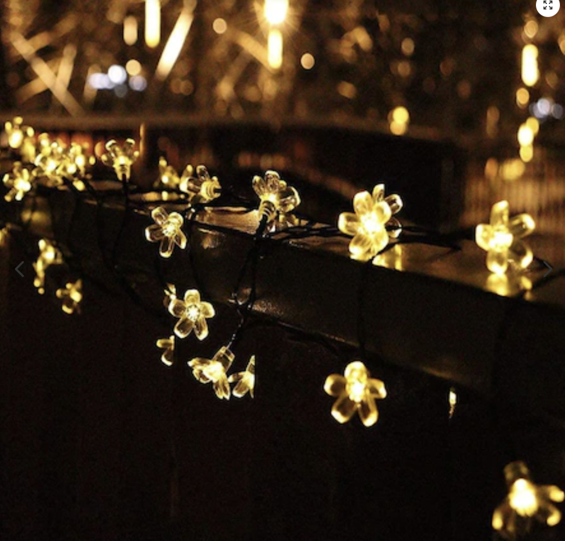 Instalatie Solara pentru Gradina - Flori de Cires cu 50 LED-uri, Alb Cald - imagine 2