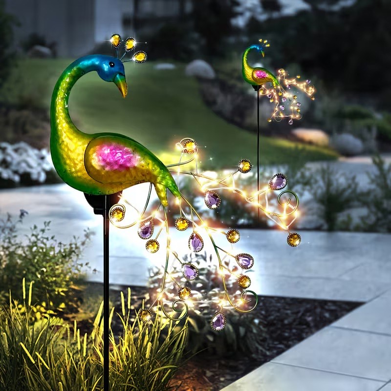 Lampa Solara Decorativa Paunita LED – Iluminare Eleganta pentru Gradina Ta - imagine 5
