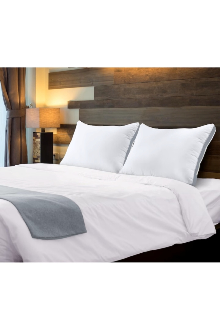 Set de 2 perne Hotel Luxury dreptunghiulare 50x70cm cu puf siliconizat, gri - imagine 3