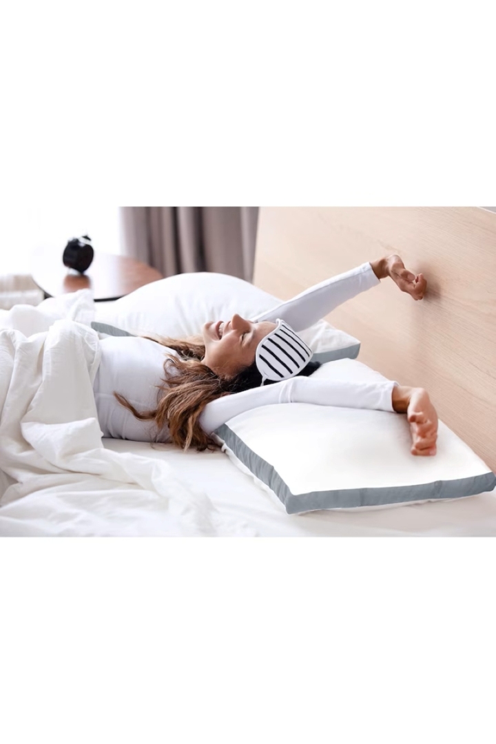 Set de 2 perne Hotel Luxury dreptunghiulare 50x70cm cu puf siliconizat, gri - imagine 4