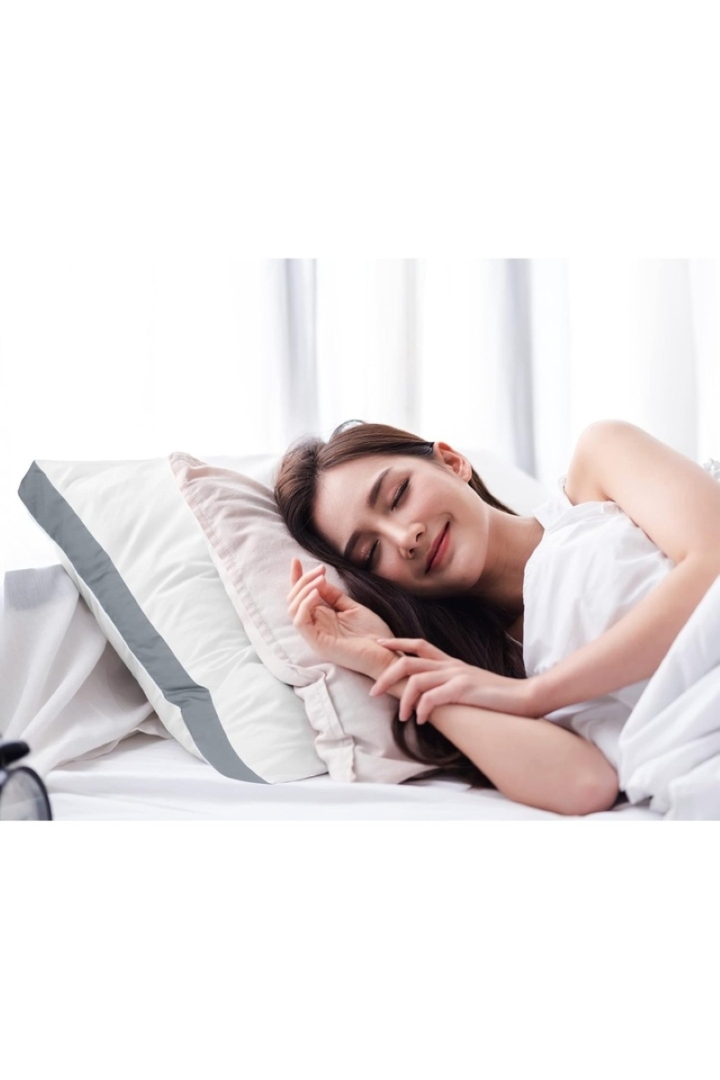 Set de 2 perne Hotel Luxury dreptunghiulare 50x70cm cu puf siliconizat, gri - imagine 5