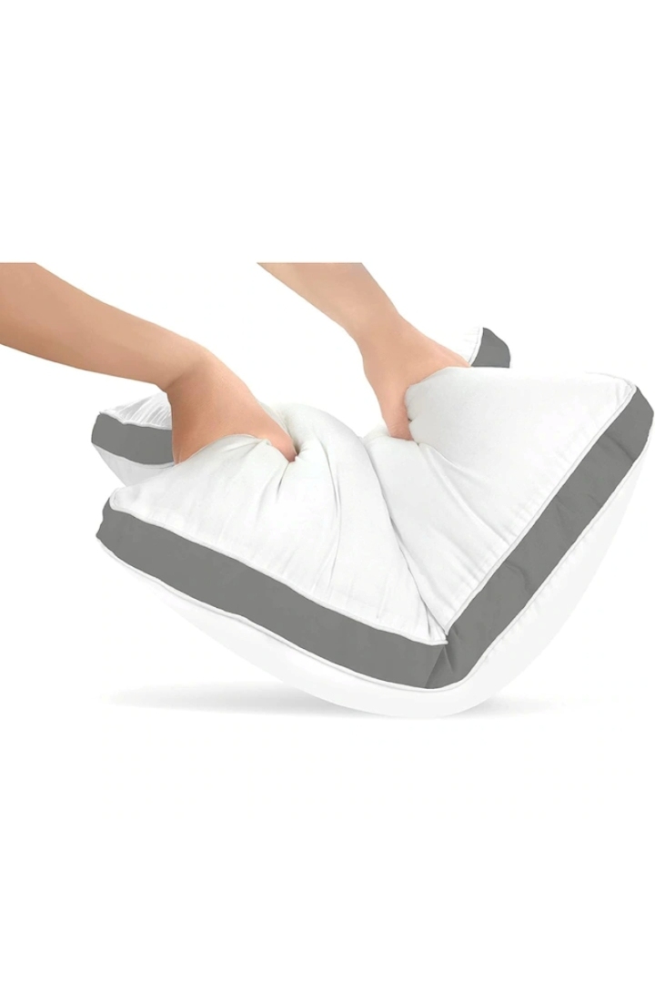 Set de 2 perne Hotel Luxury dreptunghiulare 50x70cm cu puf siliconizat, gri - imagine 6