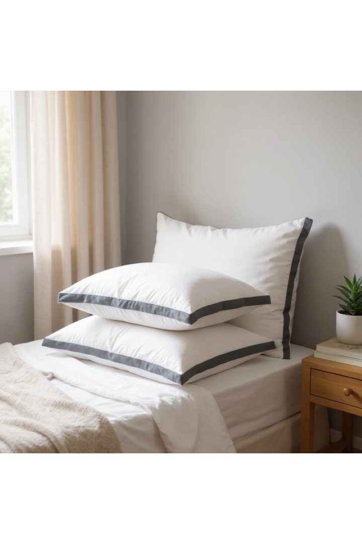 Set de 2 perne Hotel Luxury dreptunghiulare 50x70cm cu puf siliconizat, gri - imagine 7