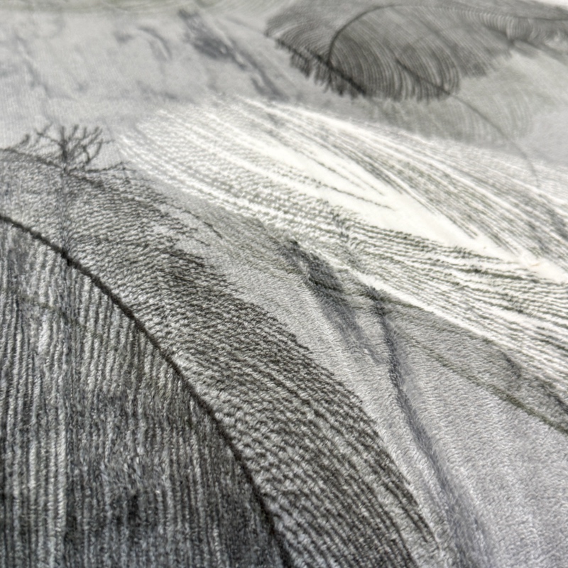 Patura pufoasa cocolino 200x230cm, 240g/mp, Gri, Pene - imagine 5