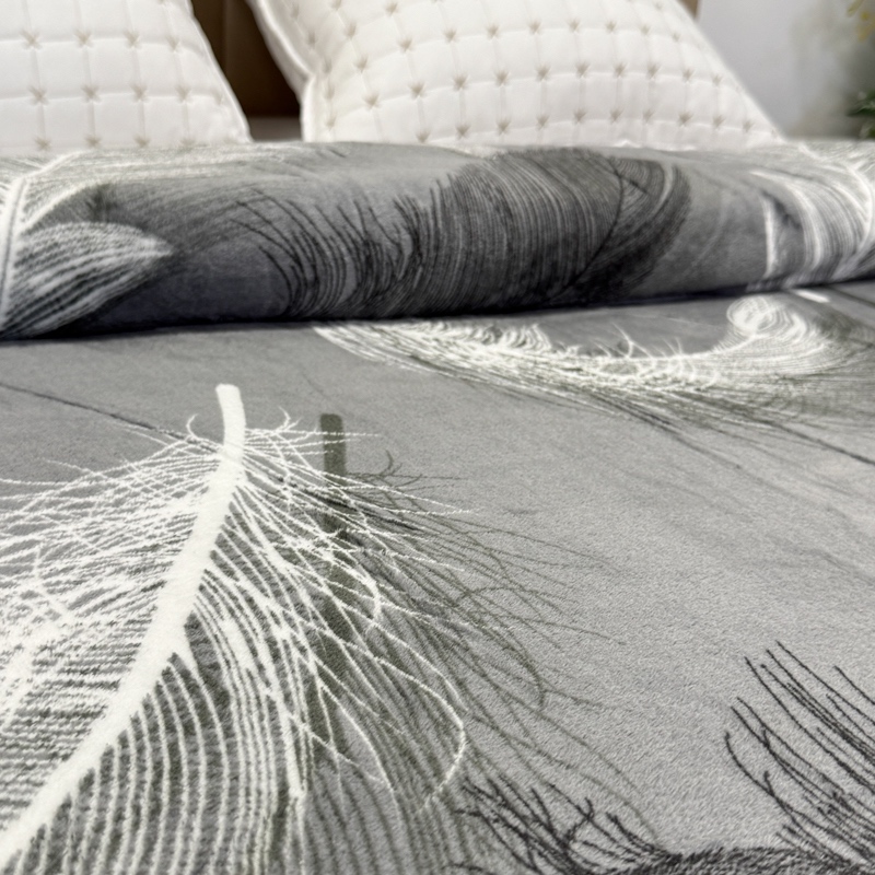 Patura pufoasa cocolino 200x230cm, 240g/mp, Gri, Pene - imagine 6