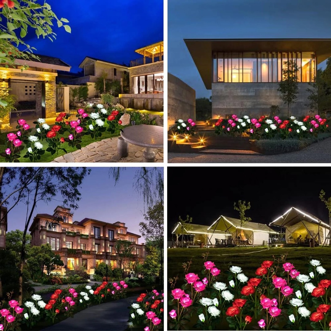 Set 2 Lampi Solare Decorative Tip Trandafiri Roz – Iluminare LED, Design Elegant si Functionare Automata - view 5