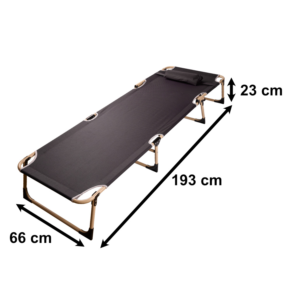 Pat pliabil pentru camping, 193cm, gri - view 4