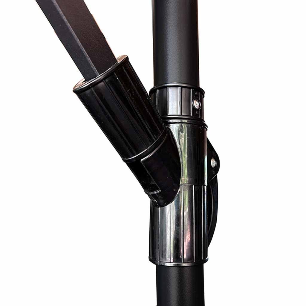 Umbrela de gradina premium cu brat lateral 290 cm, pliabila, neagra - view 5