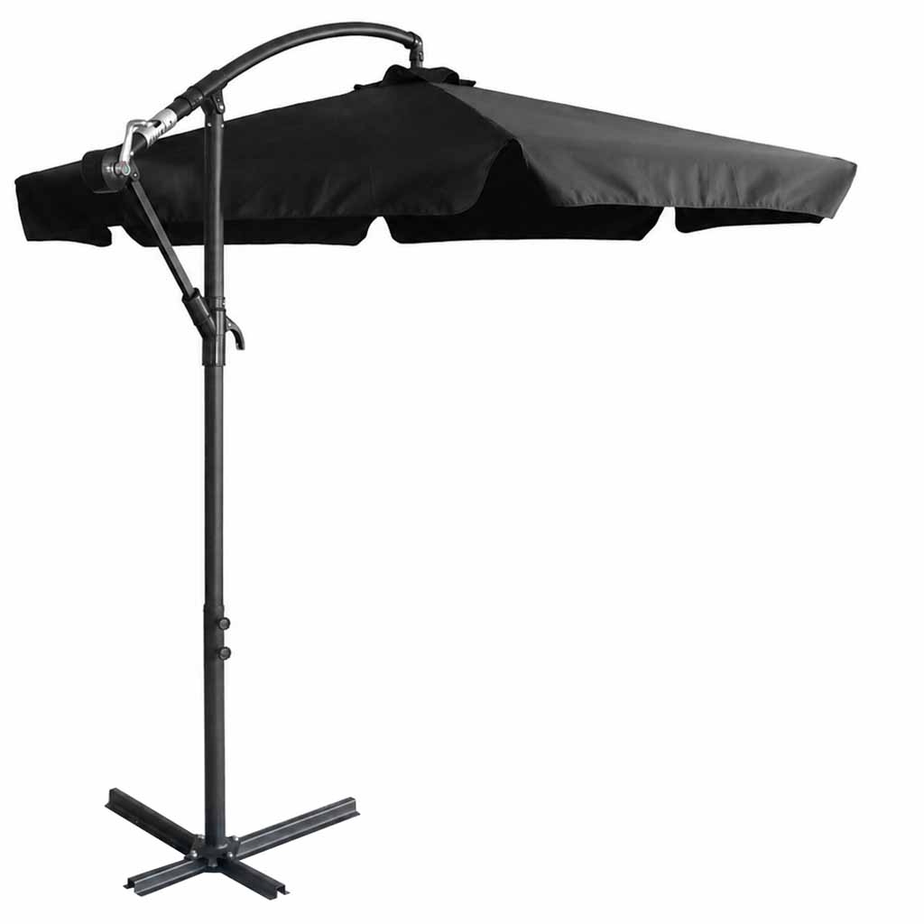 Umbrela de gradina premium cu brat lateral 290 cm, pliabila, neagra - view 8