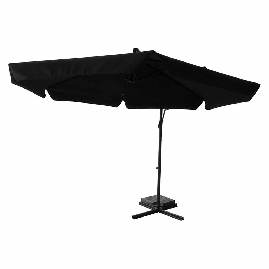 Umbrela de gradina premium cu brat lateral 290 cm, pliabila, neagra - view 10