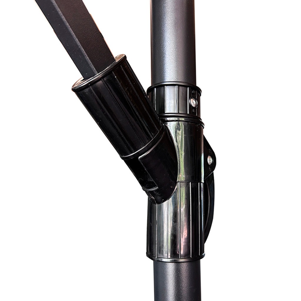 Umbrela de gradina premium cu brat lateral 290 cm, pliabila, bej - view 3