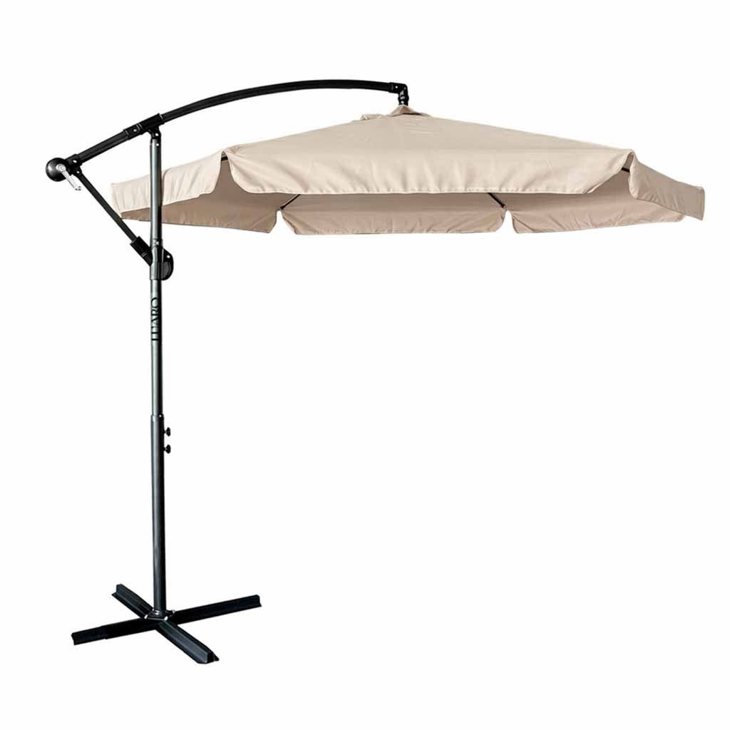Umbrela de gradina premium cu brat lateral 290 cm, pliabila, bej - view 6
