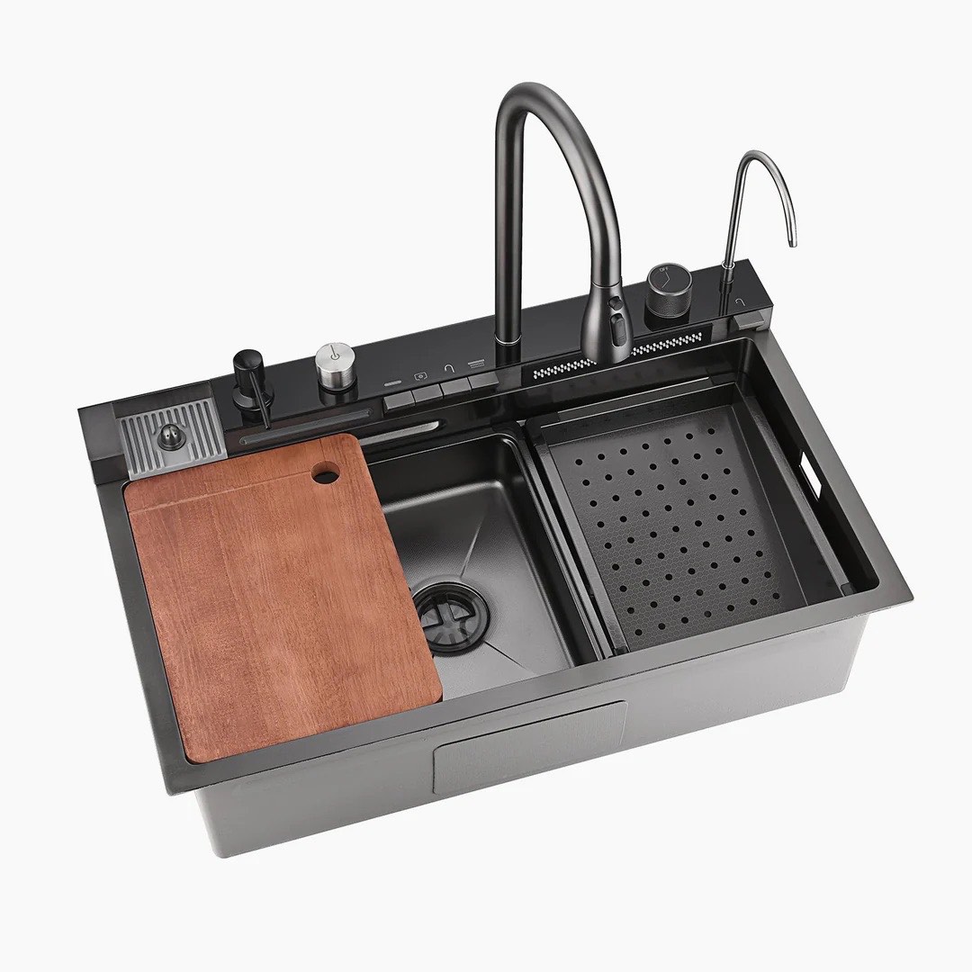 Chiuveta Bucatarie Multifunctionala cu LED – Inox Premium, Gri Inchis, 75x45 cm – Puterea Tehnologiei si Designului in Bucataria Ta - view 10
