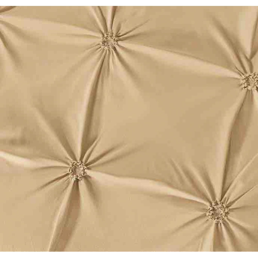 Lenjerie de Pat Premium, JOJO HOME, Finet cu Pliuri Brodate, 6 Piese, cu ELASTIC, Nesifonabila si Durabila, Bej - view 2