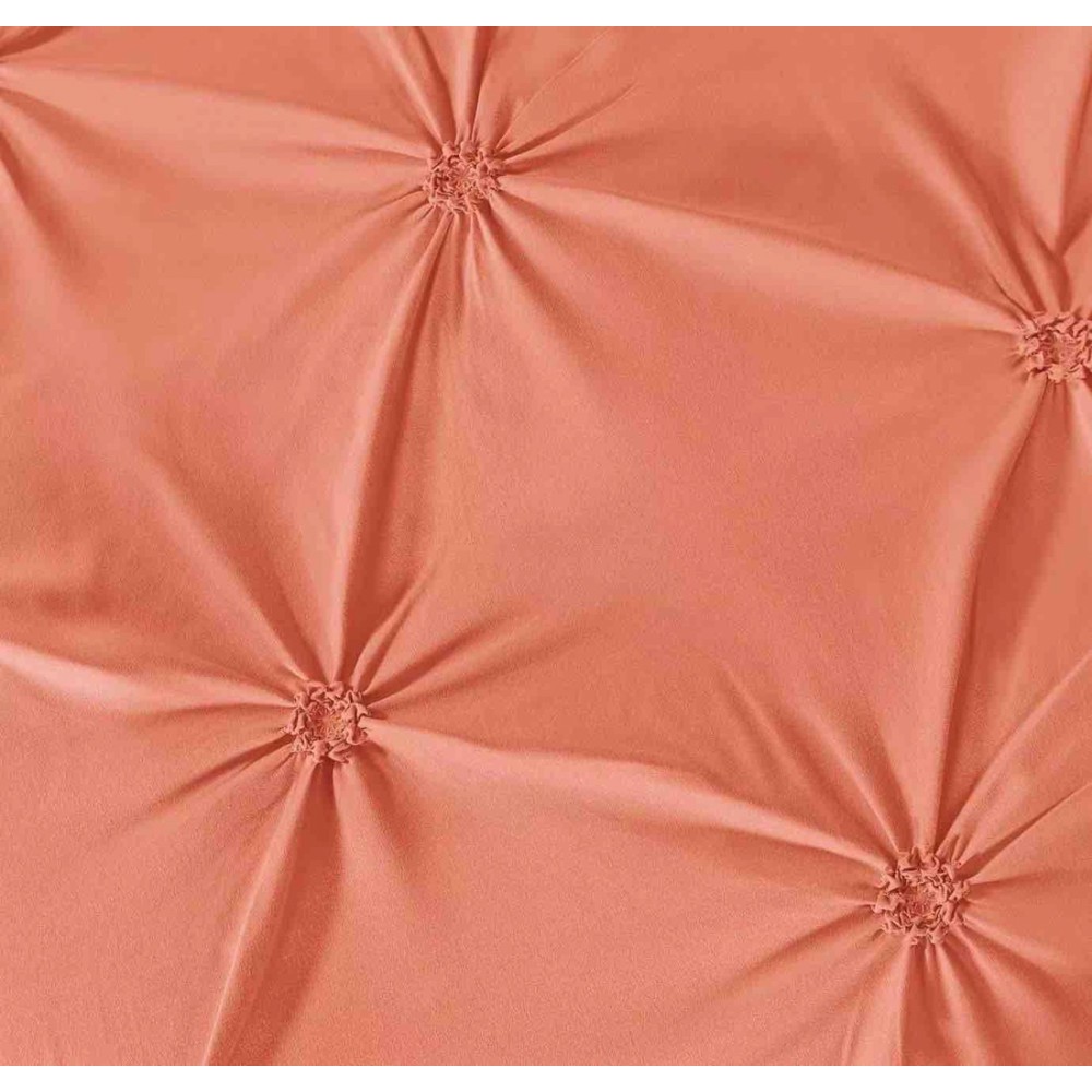 Lenjerie de Pat Premium, JOJO HOME,  Finet cu Pliuri Brodate, 6 Piese, Nesifonabila si Durabila, Somon — imaginea 2