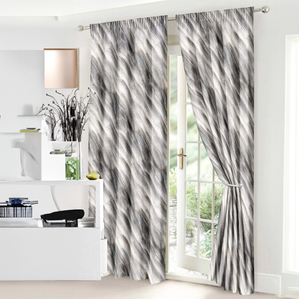 Set Lenjerie pat dublu cu Elastic (160x200cm, 180x200cm) + 2 draperii, finet, 8 piese, Gri, Model Clasic — imaginea 2