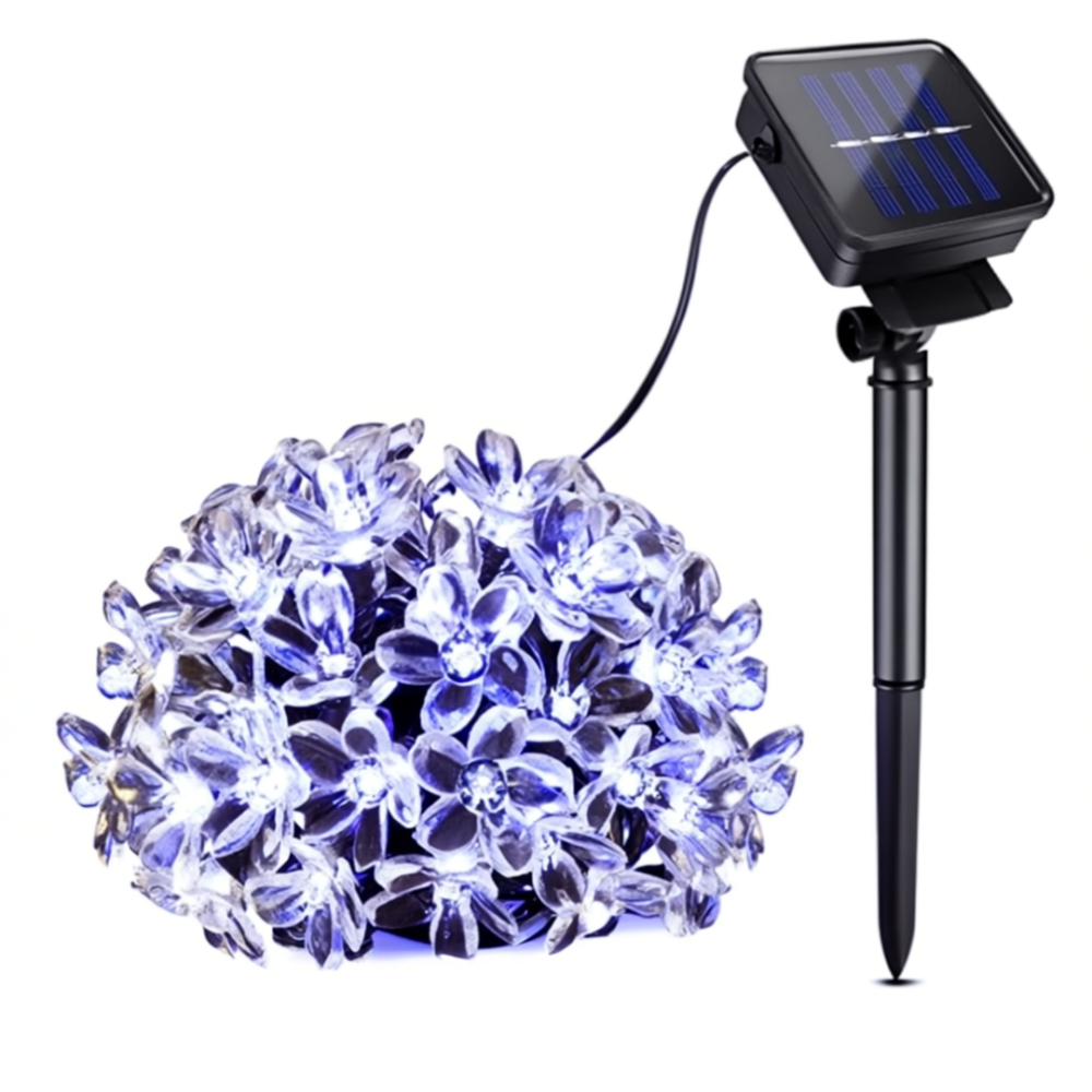 Instalatie Solara pentru Gradina - Flori de Cires cu 50 LED-uri, Alb Rece - view 2