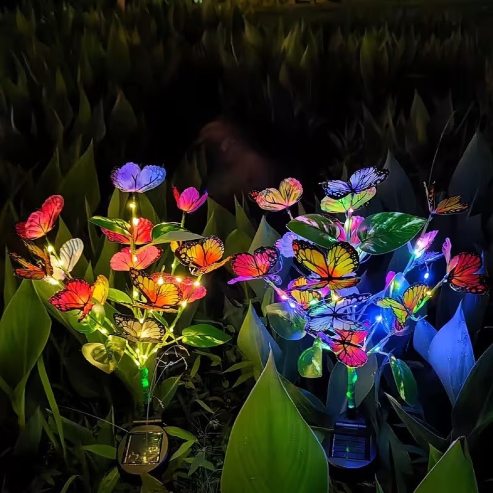 Set 2 Lampi Solare Decorative cu Fluturasi – Iluminare LED, Efect Feeric si Functionare Automata - view 3
