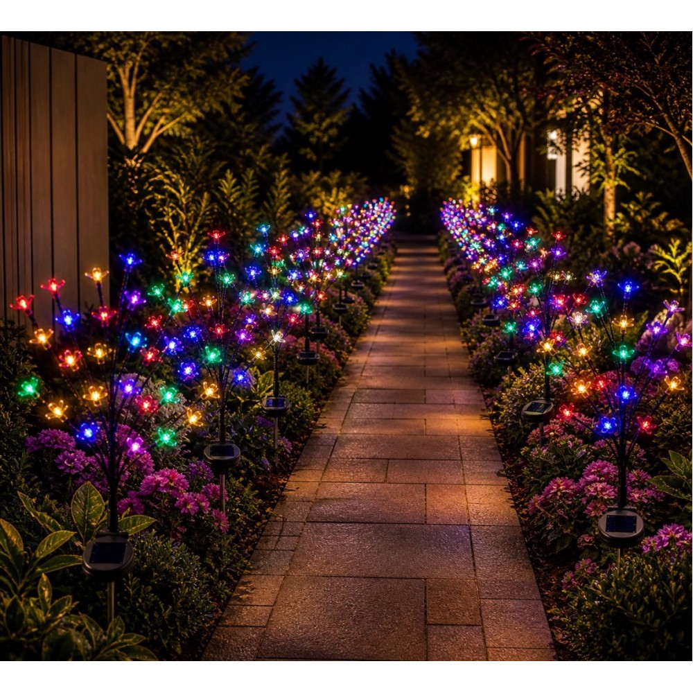 Set 2 Lampi Solare Decorative Tip Bonsai Decorativ cu LED , 60cm, Lumina Eleganta, Design Elegant si Functionare Automata - view 4