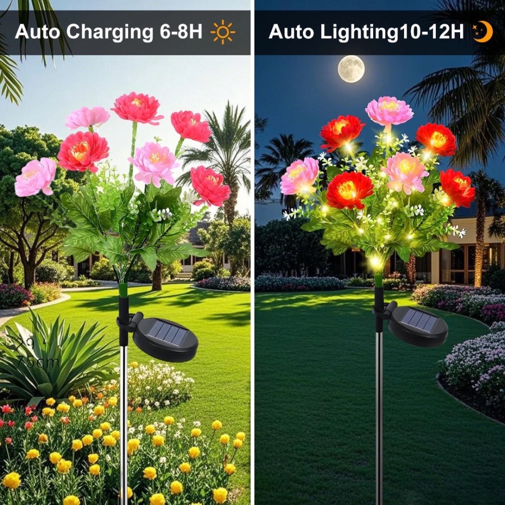 Set 2 Lampi Solare Decorative Tip Bujori – Iluminare LED, Design Elegant si Functionare Automata - view 6