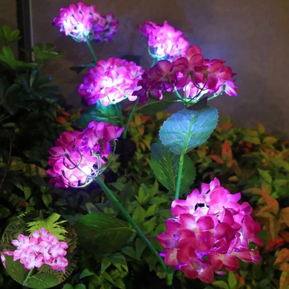 Set 2 Lampi Solare Decorative Tip Hortensie Mov – Iluminare LED, Design Realist si Functionare Automata - view 2