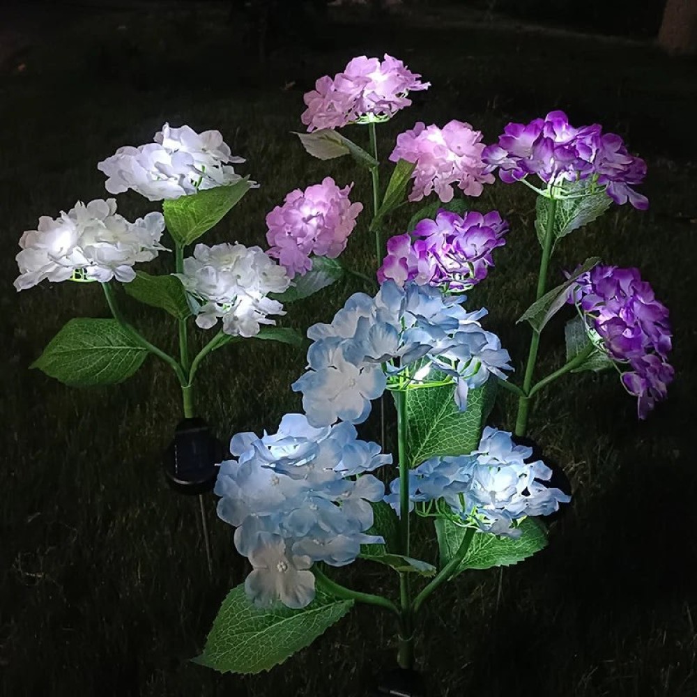 Set 2 Lampi Solare Decorative Tip Hortensie Mov – Iluminare LED, Design Realist si Functionare Automata - view 4