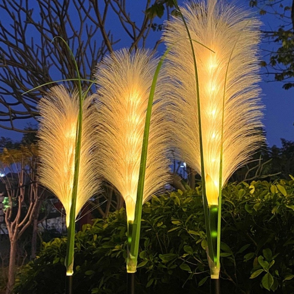 Set 2 Lampi Solare Decorative Tip Iarba Pampas cu LED M374-22, 70cm, lumina calda, Design Elegant si Functionare Automata - view 3